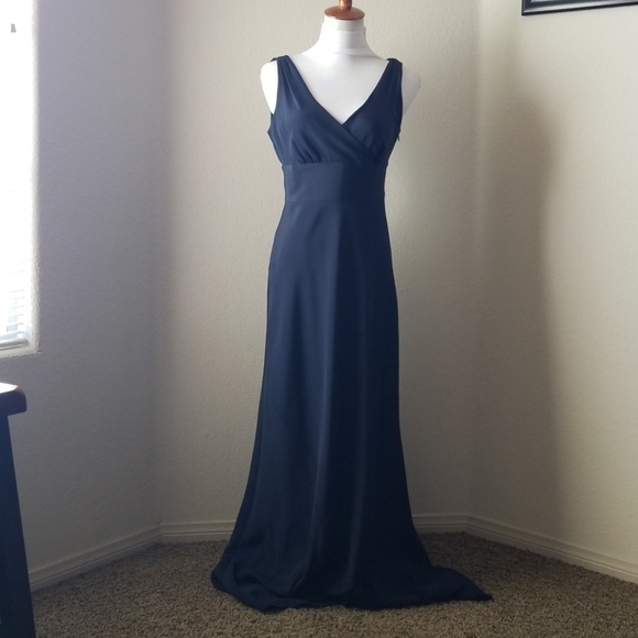 J. Crew Dresses & Skirts - J. Crew Petite Silk Formal Navy Full Length Dress